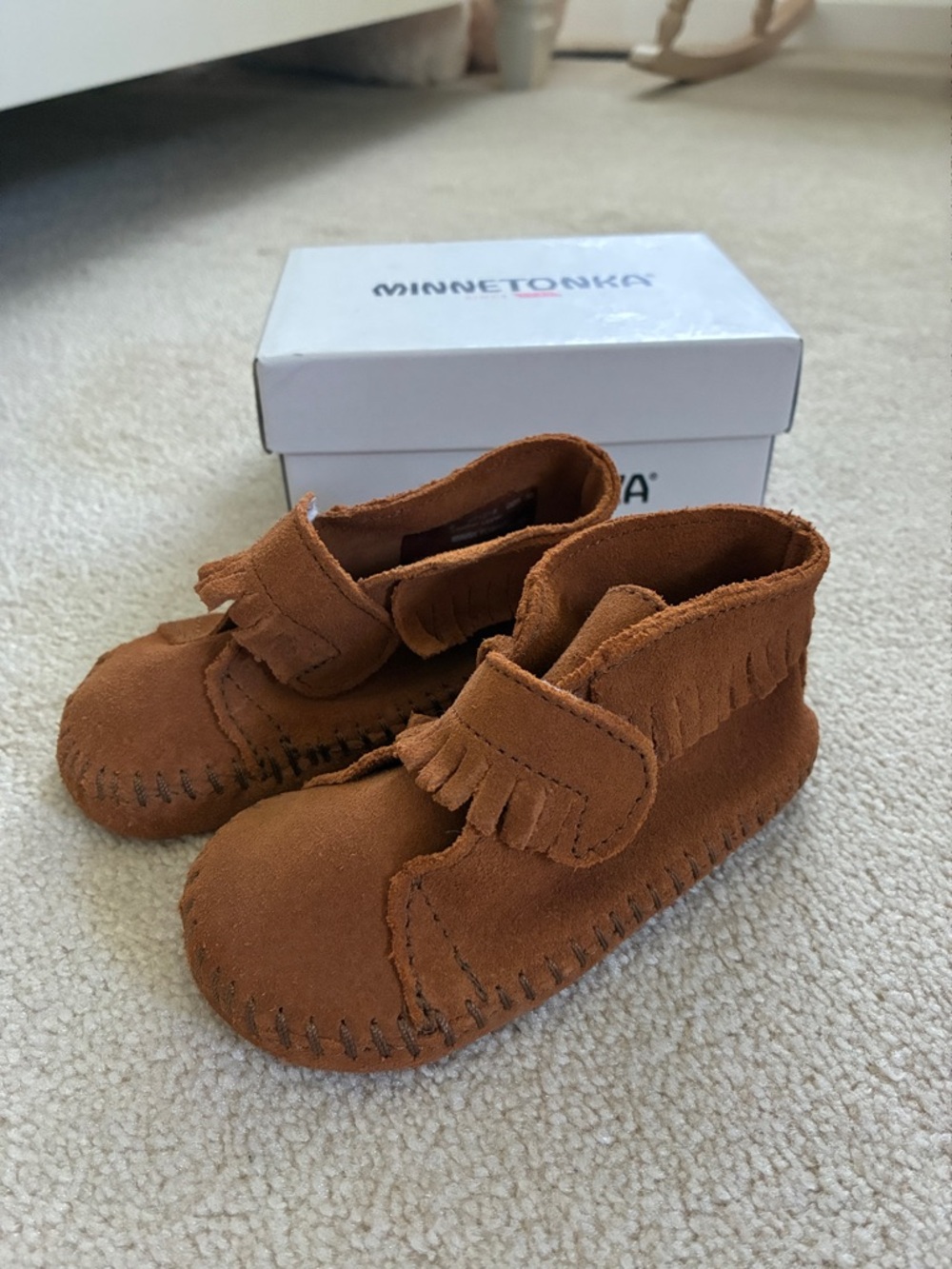 Minnetonka Toddler Suede Fringe Moccasin Booties